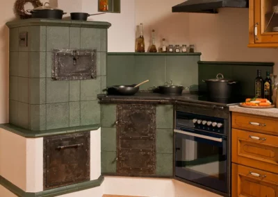 Kachel und Tischherd Bild